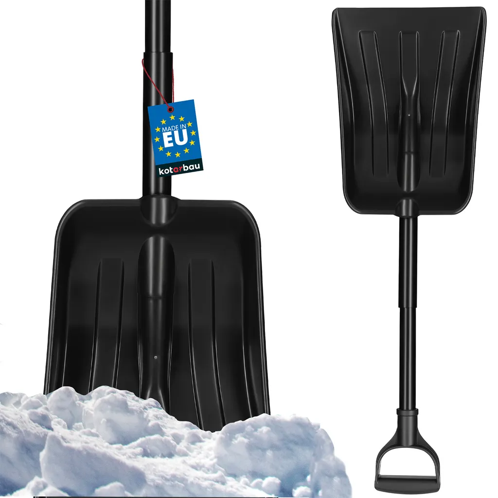 Pala Neve Professionale KOTARBAU® - 80cm Alluminio - Kit Auto Nero