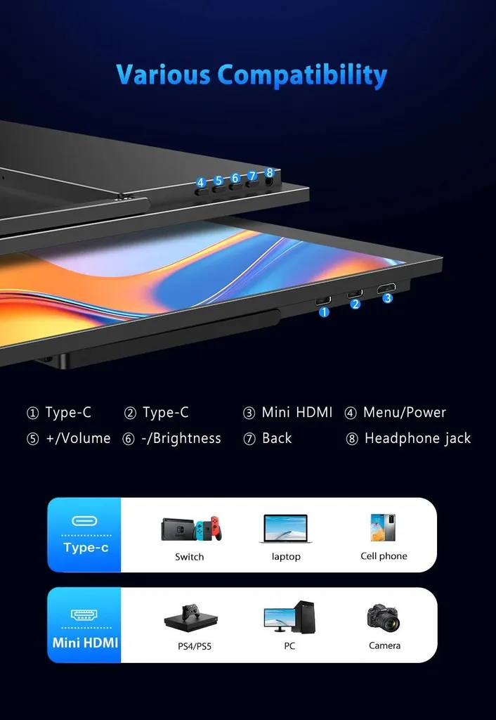 Écran portable 2.5K 240Hz IPS de 40,6 cm - Précision et fluidité 16:10 - 8