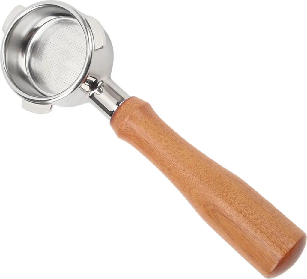 Portafiltre Inox 54mm sans fond ergonomique en Rosewood pour Breville 8