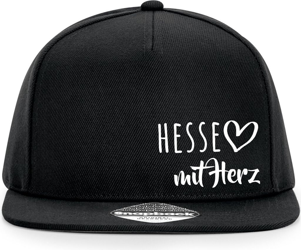 Huuraa Cappy Mütze Hesse mit Herz Black Polyester Snapback Kappe Geschenkidee