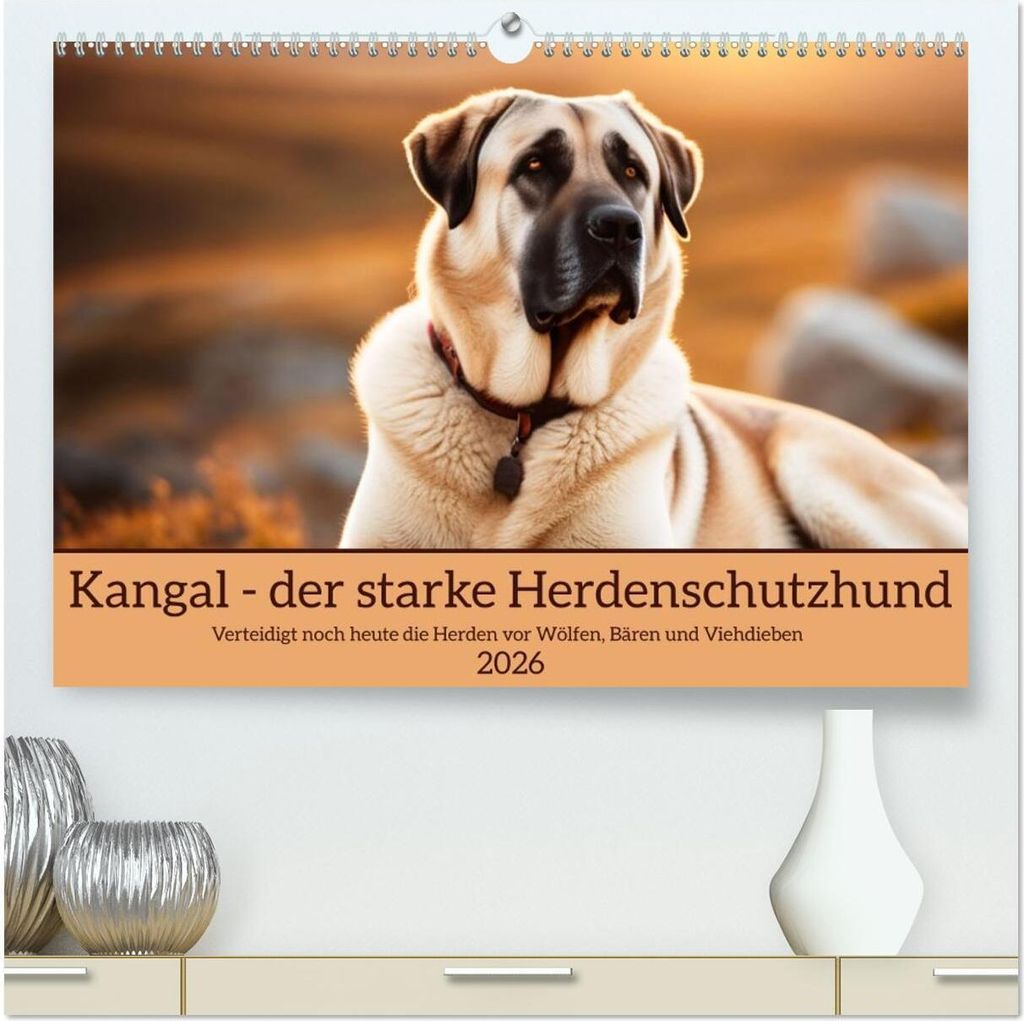Kangal - der starke Herdenschutzhund (hochwertiger Premium Wandkalender 2026 DIN A2 quer), Kunstdruck in Hochglanz