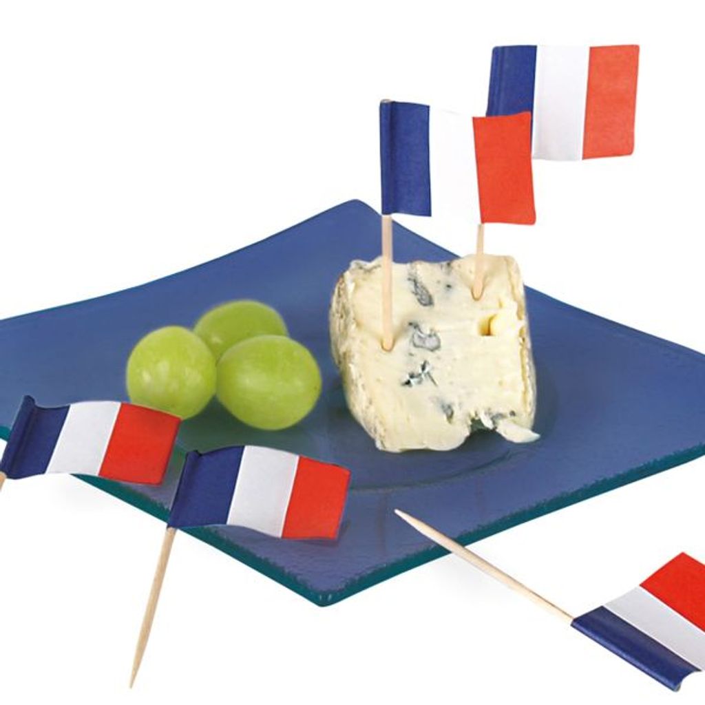 50 Deko-Picker Flagge Frankreich weiß blau