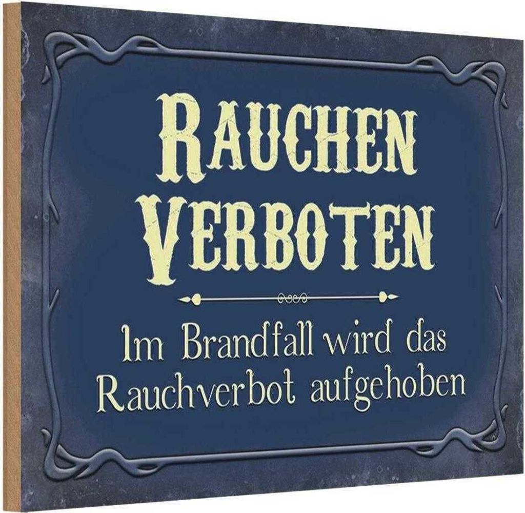 vianmo Holzschild 20x30 cm Rauchen verboten Im Brandfall Produktbild 