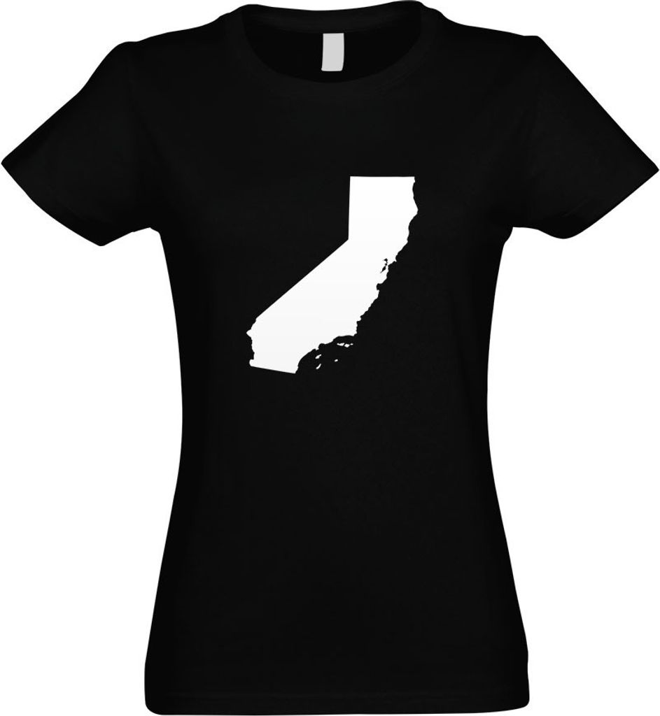 Kiwistar - T-Shirt tailliert - Damen - schwarz - USA - Kalifornien Sacramento - mit Motiv Bedruckt - Funshirt Design - Sport - Freizeit - Damen - L