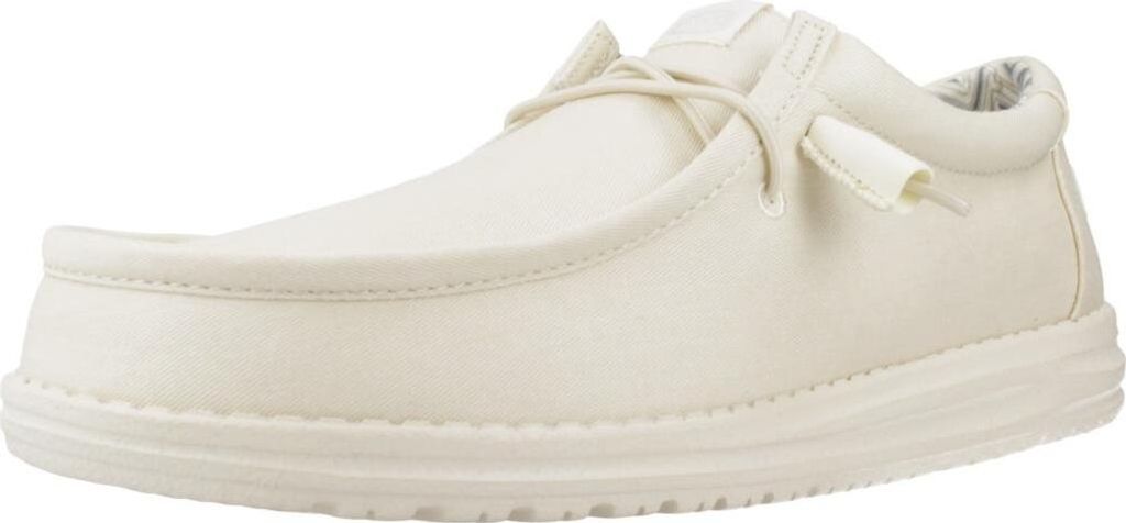 HEYDUDE Wally Canvas Herren Halbschuhe Stone White Größe 40