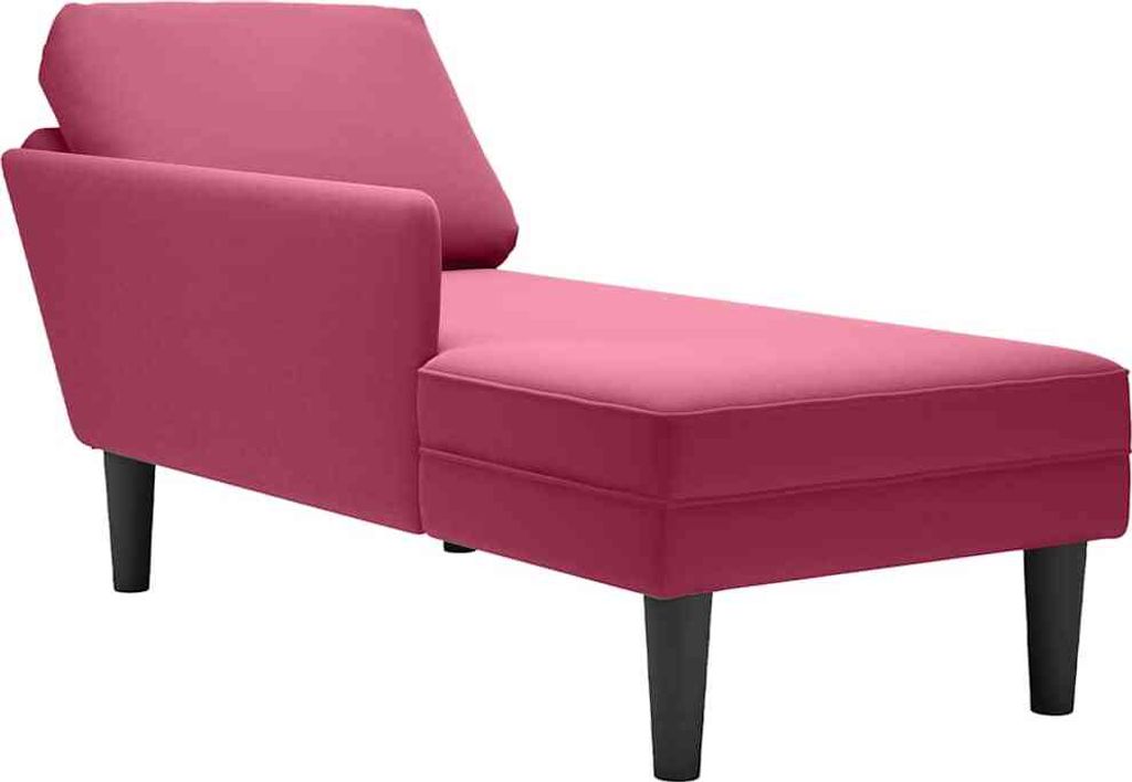 "im Angebot" Chaiselongue mit Kissen und Rechter Armlehne Weinrot Samt - Recamieren CC17856