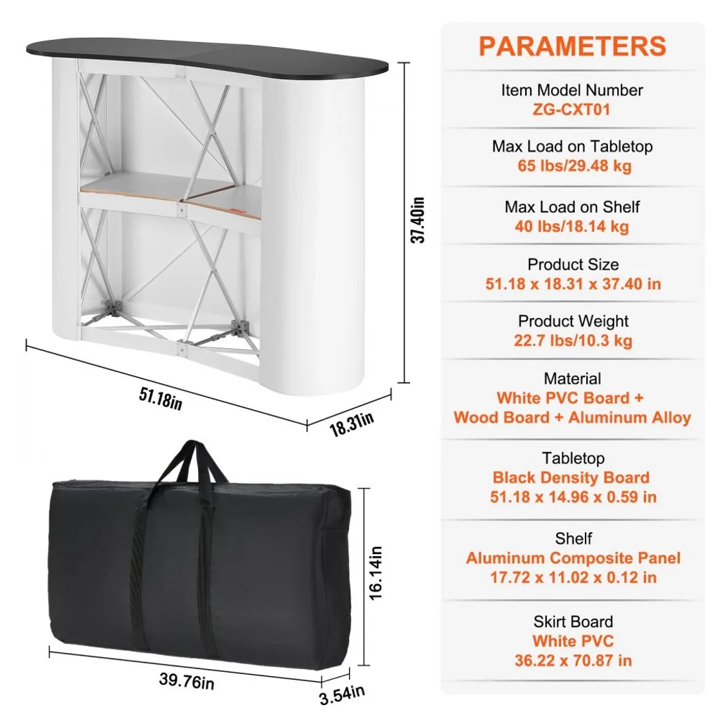 Comptoir de salon avec rangement intégré et structure portable robuste - 7
