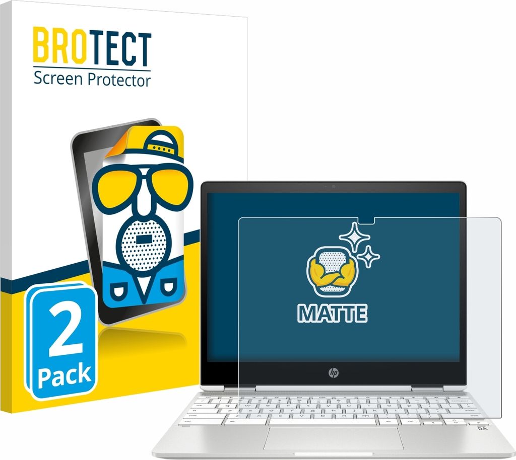 2x BROTECT Schutzfolie für HP Chromebook x360 12b-ca0005nf Displayschutz Displayschutzfolie Folie Matt Entspiegelungsfolie