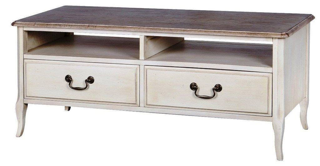 Handbemalte LXV Limena Kommode mit 2 Schubladen und Metalgriffen