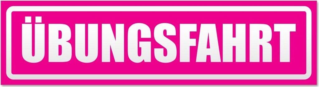 Kiwistar Übungsfahrt invertiert Magnetschild Schild magnetisch - 30cm Pink - Magnetfolie für Auto PKW Kfz