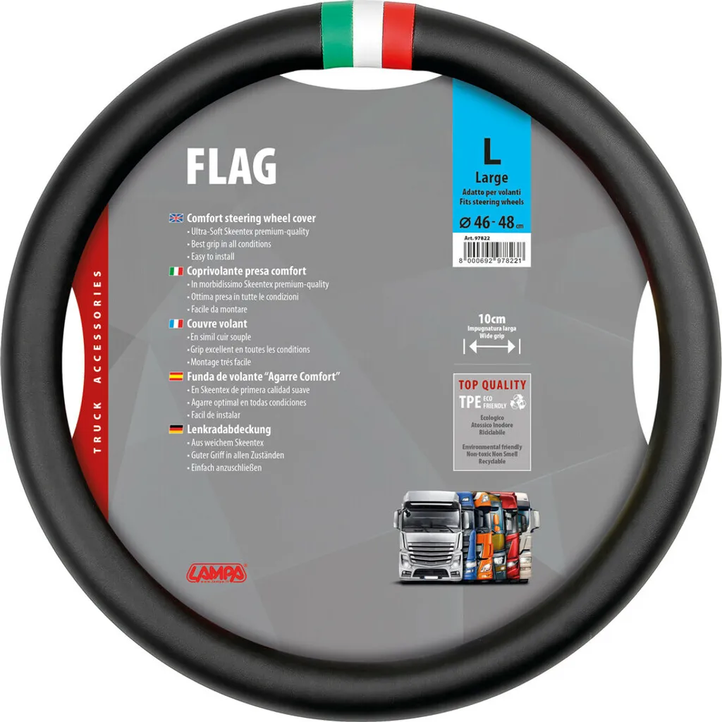 Coprivolante Lampa Flag Italia Skeentex L 46/48 cm | Truck & Bus