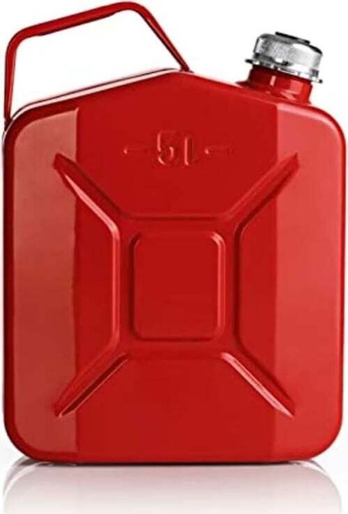 Oxid7 Kraftstoffkanister Metall mit Schraubverschluss - 5 Liter - Rot