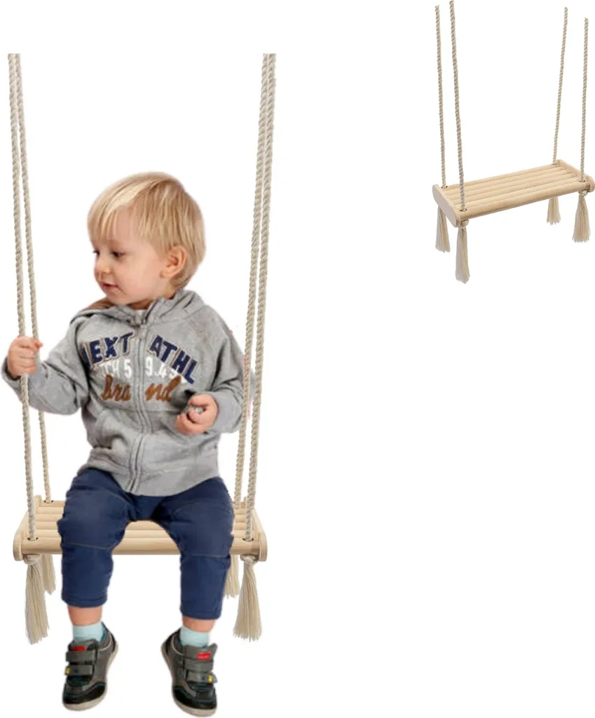 MAMOI® Balançoire en Bois pour Bébé - Portique d'Intérieur Éco 3-en-1