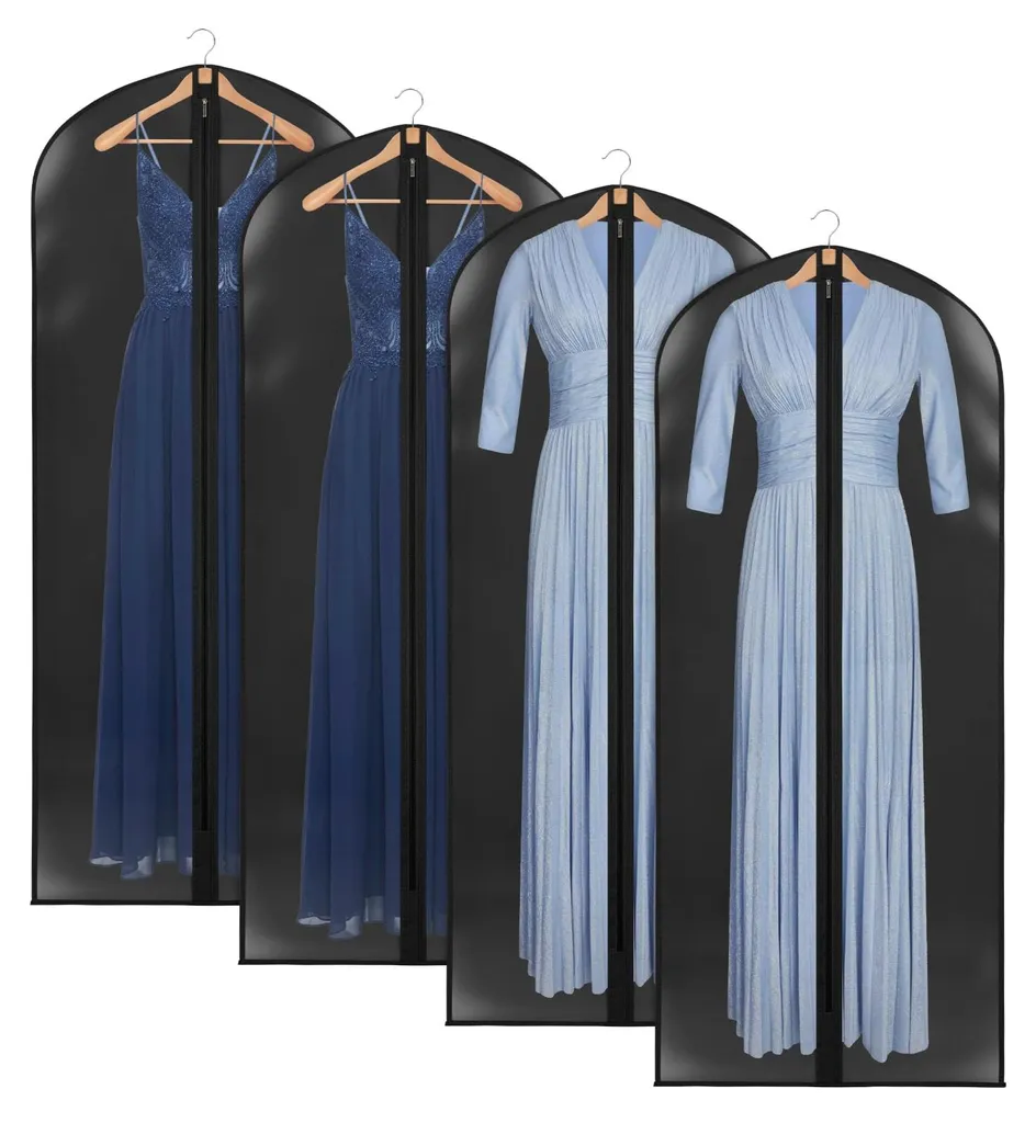 Rangement robe de soirée et manteau long housse 60x165 cm lot de 4