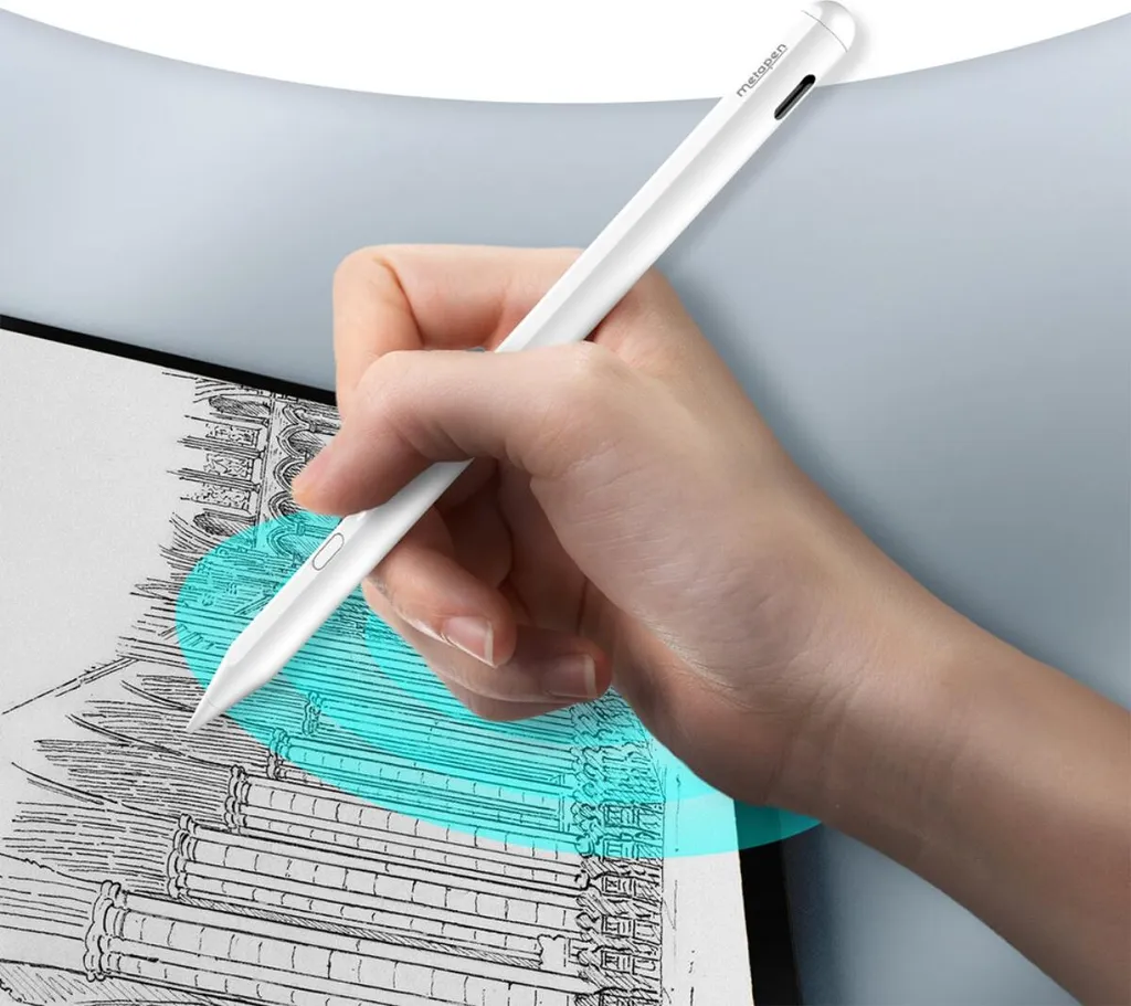 Metapen Pencil A11 Stilo Bluetooth USB-C sensibile all'inclinazione Bianco