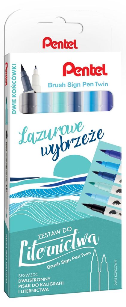 Brush-Schriftzug-Set, 6 Farben