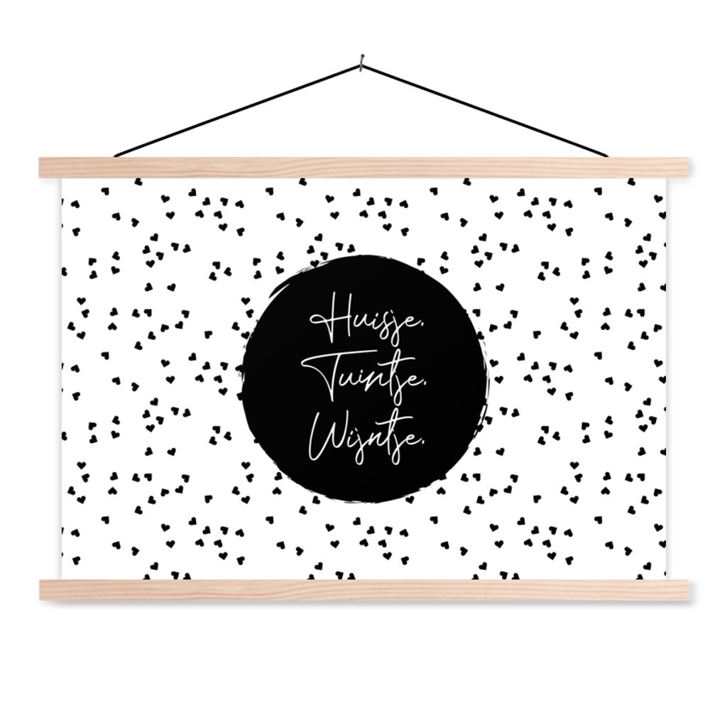 MuchoWow Textilposter Zitate - Cottage. Garten. Wein. - Wein - Text 60x40 cm mit holzfarbenen Rahmen - Bilder
