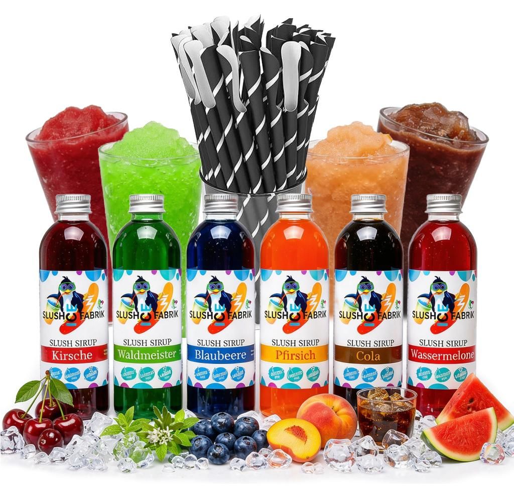 Sciroppo Slush set party 6 gusti 250 ml +125 cannucce Immagine del prodotto 