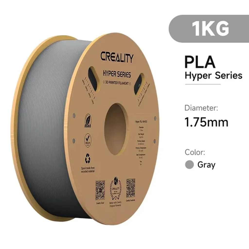 Filament Hyper PLA Gris Anti-Bouchage pour Impression 3D Fluide et Rapide - 2
