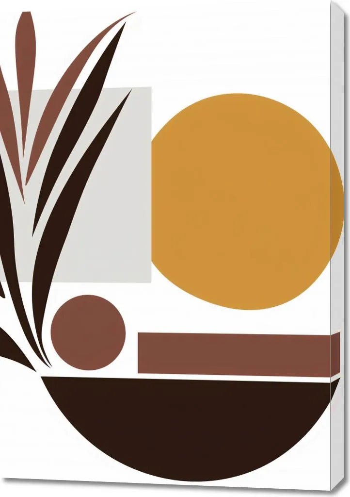Quadro Moderno 70x100 cm Piante Stilizzate: Qualità Premium per Interni