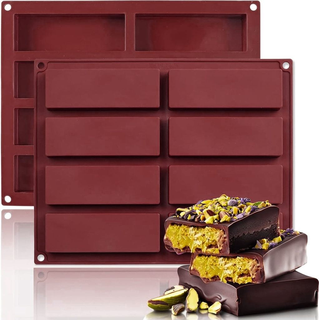 2 Stück Silikon Schokoladenformen - Antihaft Schokoladentafel Formen Mit 10 Gittern