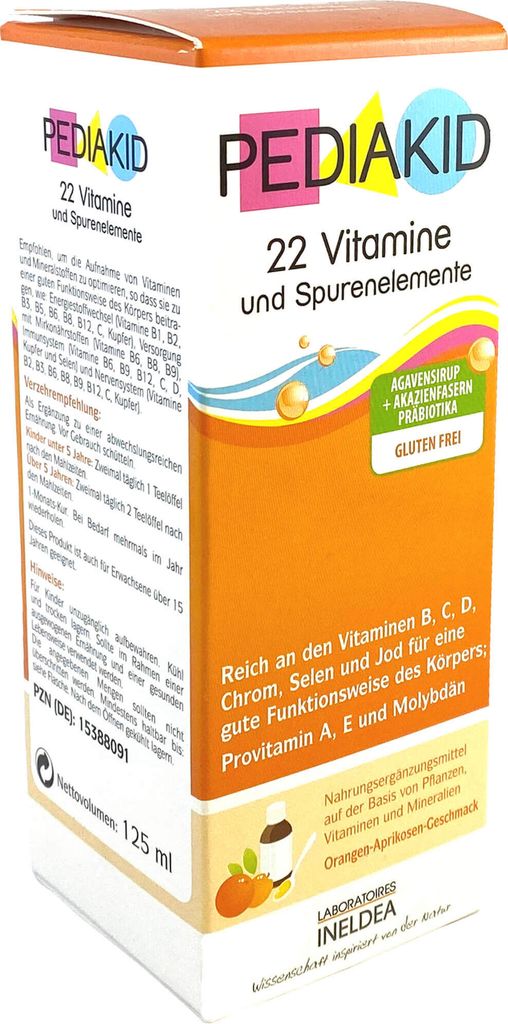 Pediakid - 22 Vitamines, 125 ml SIR Produktbild 