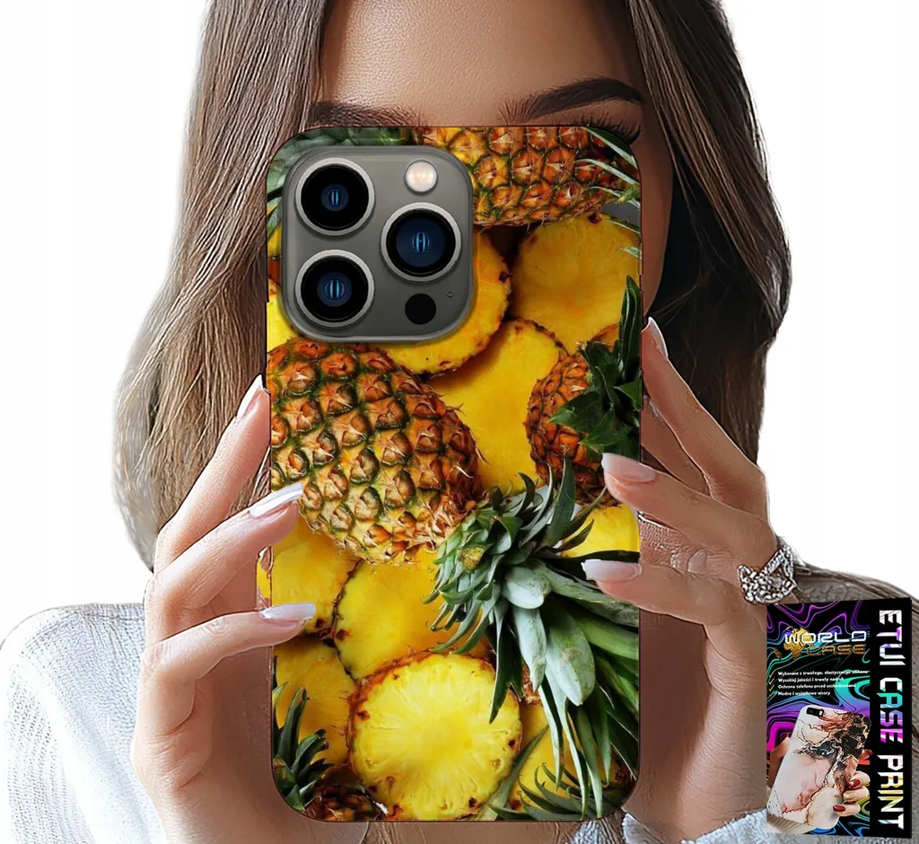 Custodia iPhone 16 Pro Frutta Ananas + Vetro | Qualità Premium