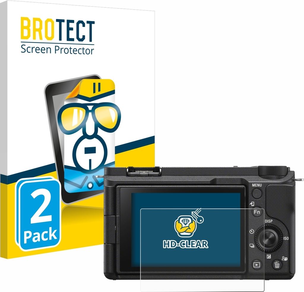 2x Für Sony Alpha ZV-E10 II Schutzfolie BROTECT Displayschutz Display Schutz Folie Klar Transparent