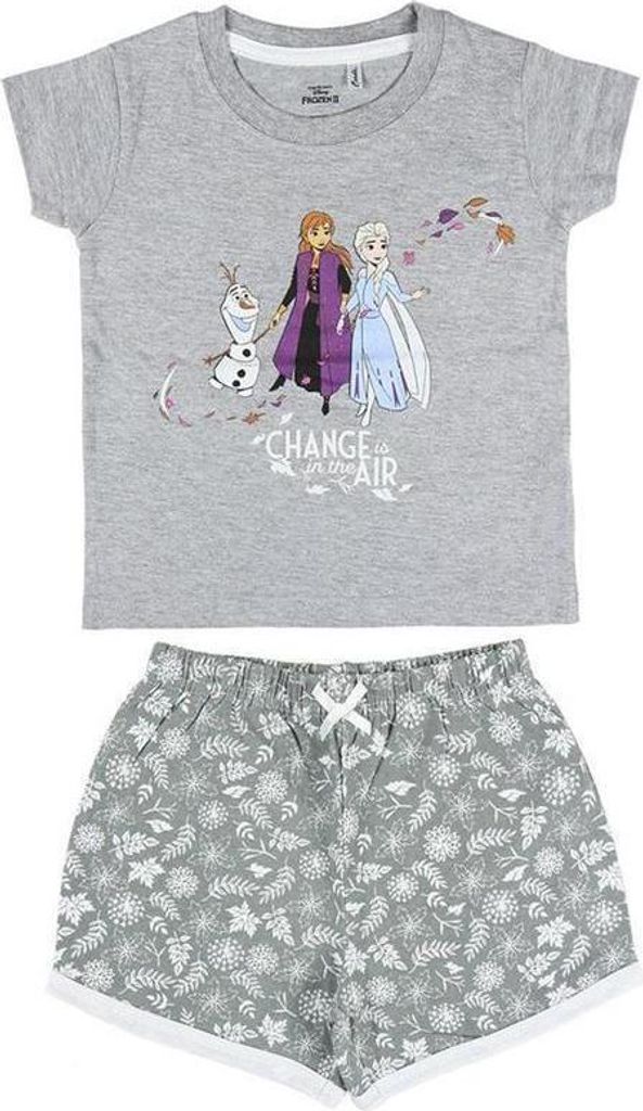 Disney Frozen 2 Mädchen Pyjama Set Grau – Schlafanzug mit Anna, Elsa & Olaf aus 100% Baumwolle Gr. 92 - 116 98
