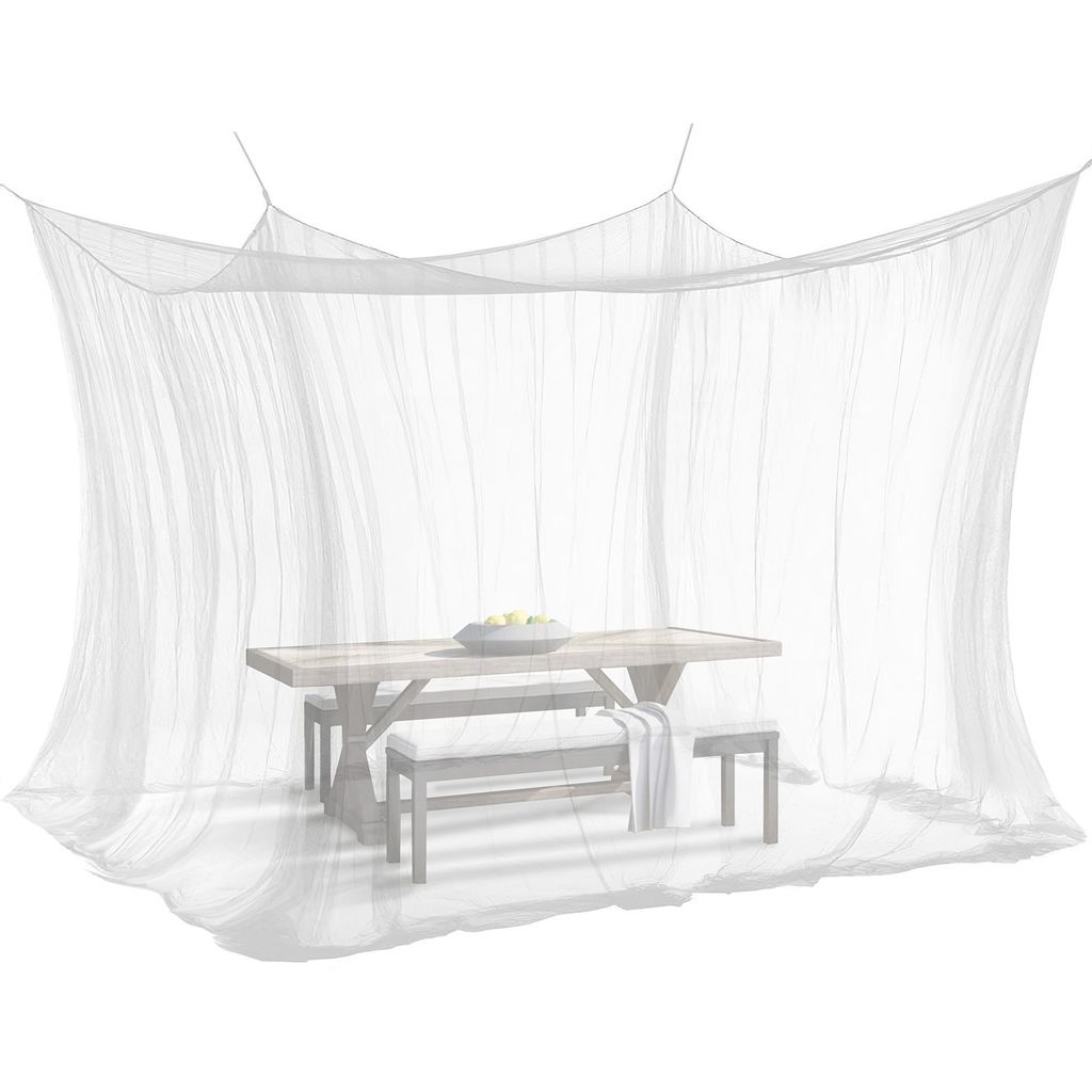 ELEGANCIO Moskitonetz XXL Fliegennetz 300 x 300 x 250 cm 220 Mesh Reise Insektennetz Mückennetz für Camping Doppelbett Malaria Mücken Schutz Weiß