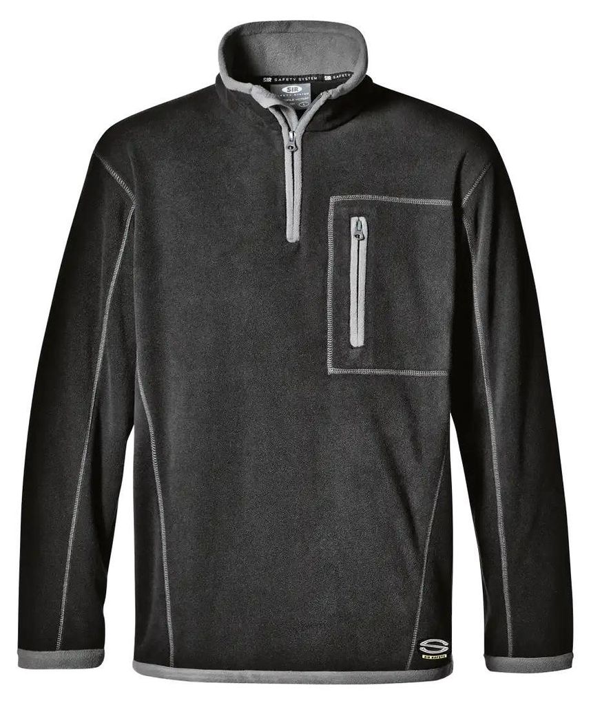 Sir Safety Victory Microfleece Arbeitsjacke Herren aus Polyester mit Wärmeisolierung, L, Schwarz