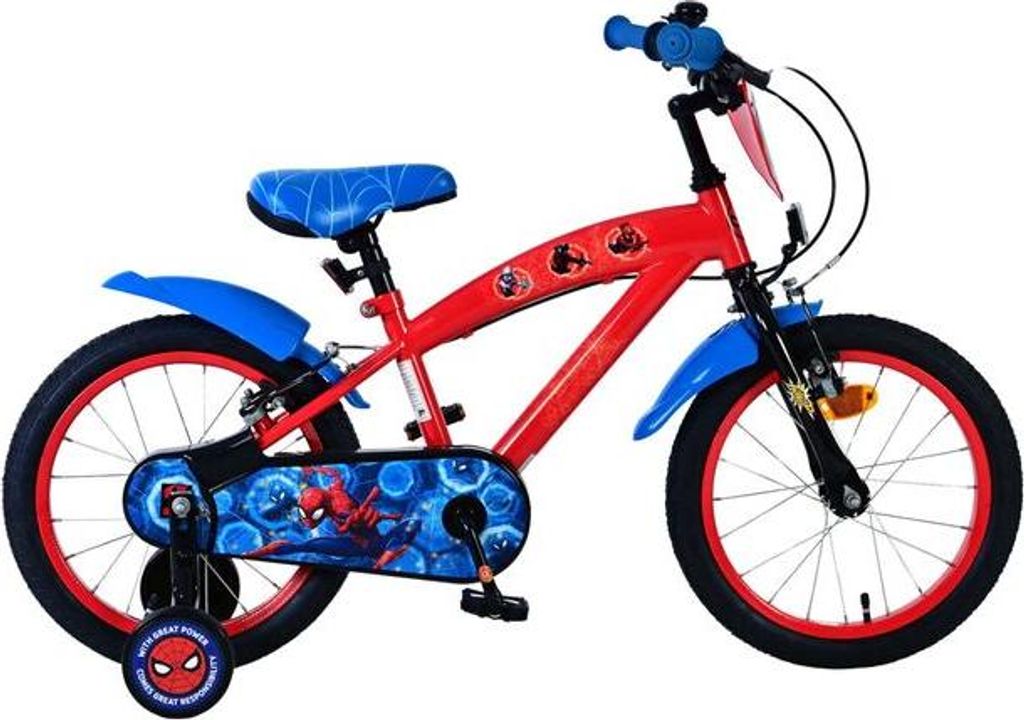 Spider-Man Kinderfahrrad - Jungen - 16 Zoll - Blau/Rot - Produktbild 