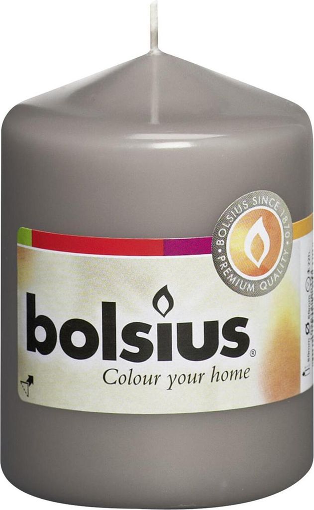 Bolsius Stumpenkerze warmes Grau 80/58mm