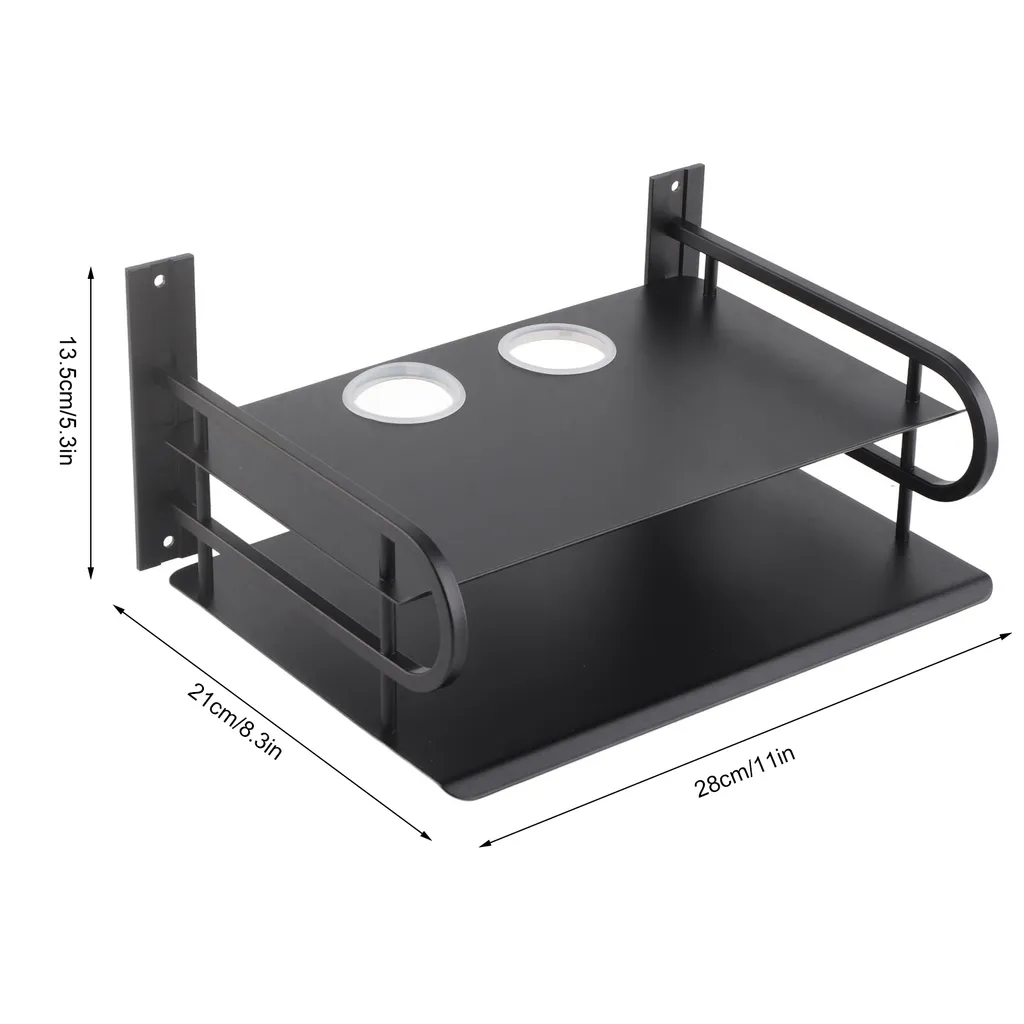 Étagère murale flottante double couche pour boîtier TV et décodeur noir - 10