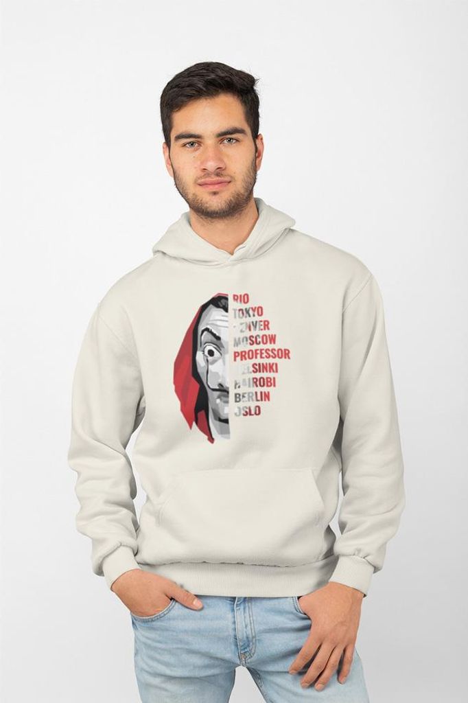 D&B Uni Hoodie MO00002 Money Heist Creme-Größe L