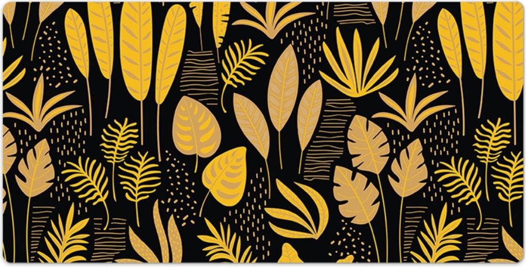 Mauspad - Schreibtischunterlage - 120x60 cm - Tischunterlage - Gelbe Blätter