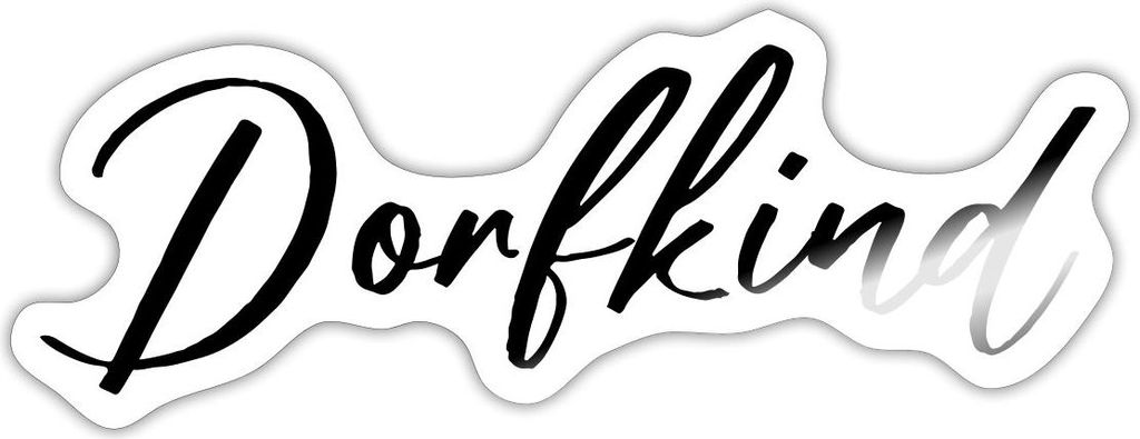 Spreadshirt Dorfkind Geschenk Geschenkidee Lustig Sticker Aufkleber, 10 x 10 cm, Weiß glänzend