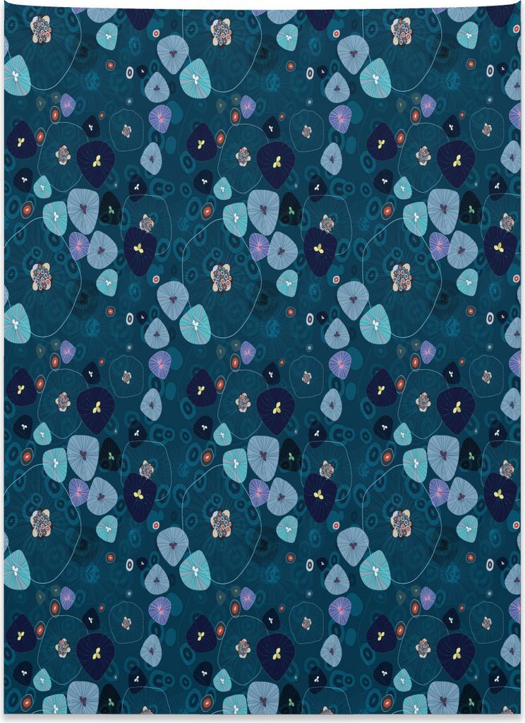 Abakuhaus Qualle Wandteppich, Abstrakte Tiefsee aus Weiches Mikrofaser Stoff Kein Verblassen Klare Farben Waschbar, 110 x 150 cm, Mehrfarbig