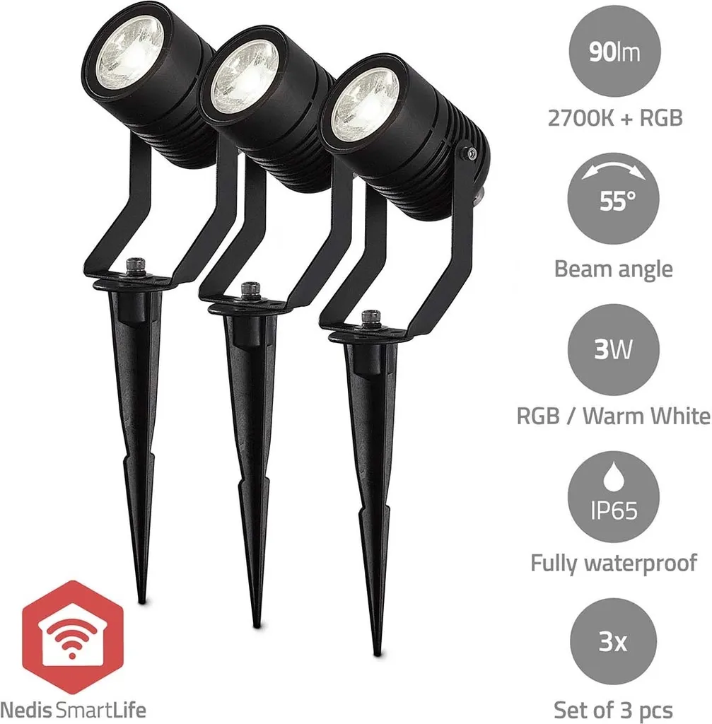 Luce esterna Smartlife | 3 x 90 lm | Zigbee 3.0 | 3 x 3 W | RGB | 2700 K | Alluminio | Android™ / IOS