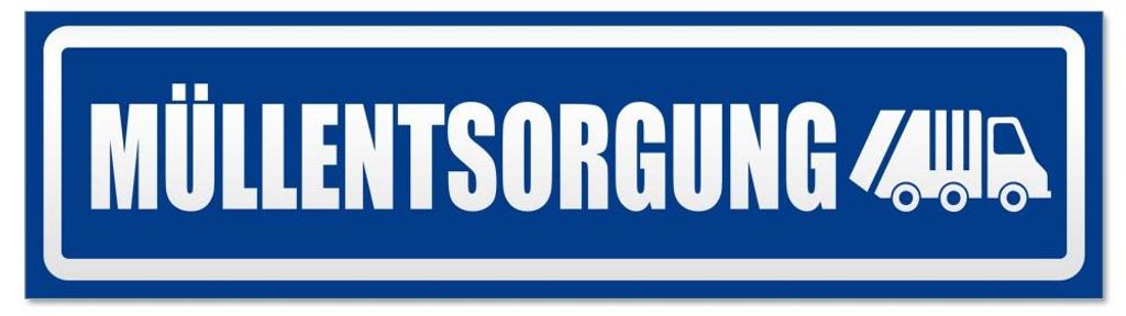 Kiwistar - Autoaufkleber - Verkehrsblau - 60 x 16 cm - Müllentsorgung Müllauto invertiert - Hinweis Aufkleber Sticker für Auto, Kfz, Fahrrad, PK...