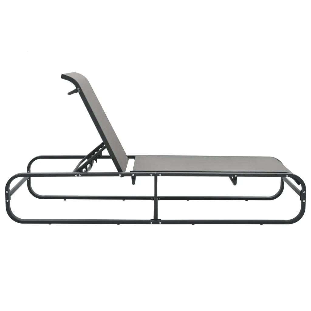 vidaXL Bain de Soleil en Aluminium et Textilène Gris Anthracite Design