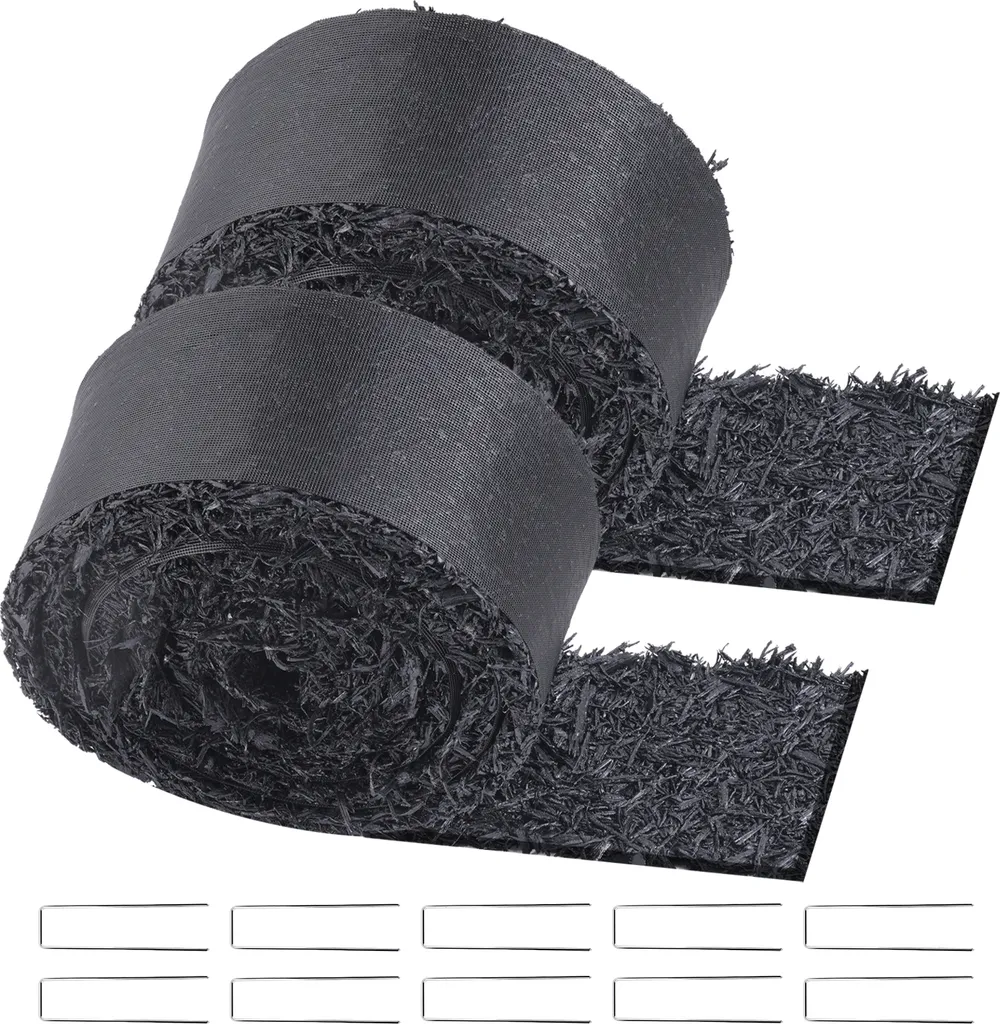Paillis de caoutchouc VEVOR set de 2, chemin de jardin noir 3x0,11m