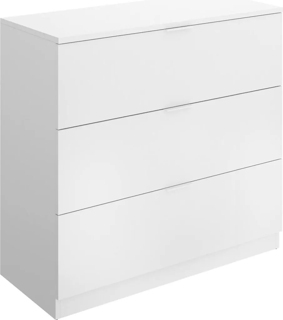 Commode 3 Tiroirs Loke Blanche 82x39x82 cm - Rangement Stable et Durable