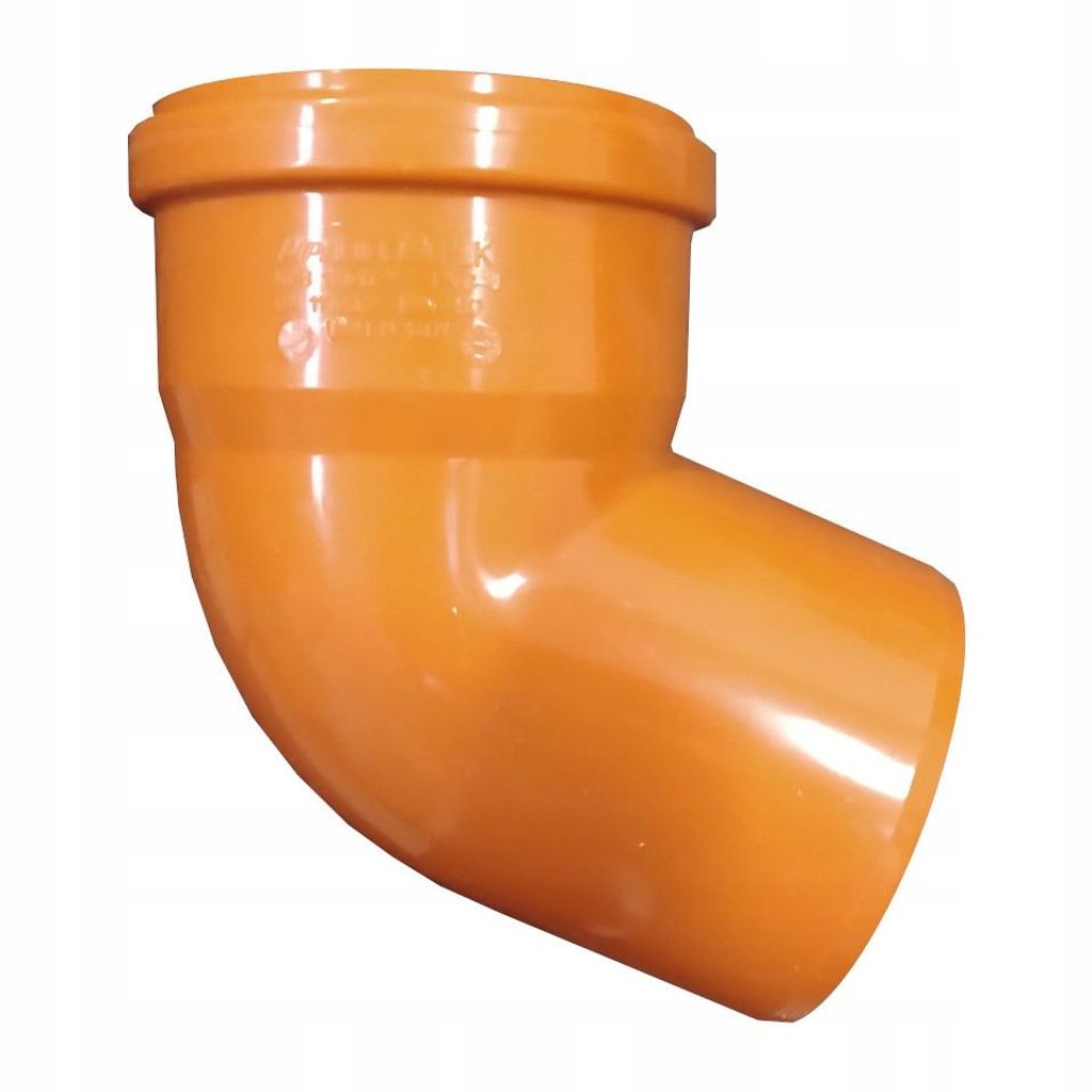 Instalplast Abwasserrohr-Bogen DN 110 67° - PVC Kanalrohr Orange Abwasser