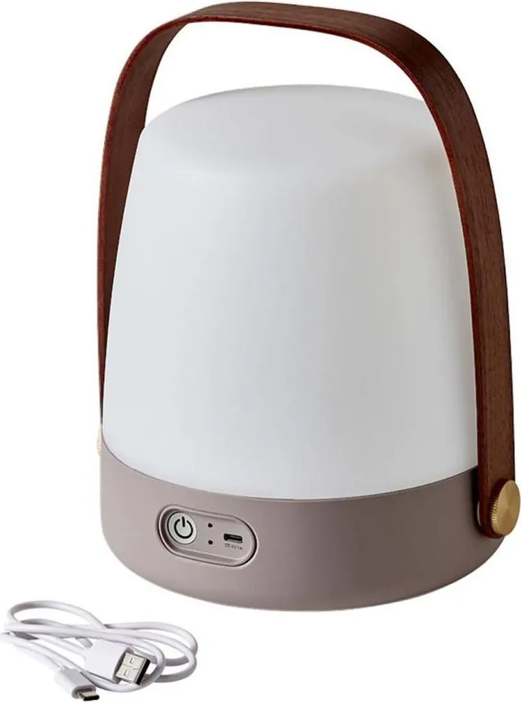 Lampe LED Lite-up Earth réglable avec poignée bois - Lumière tamisée