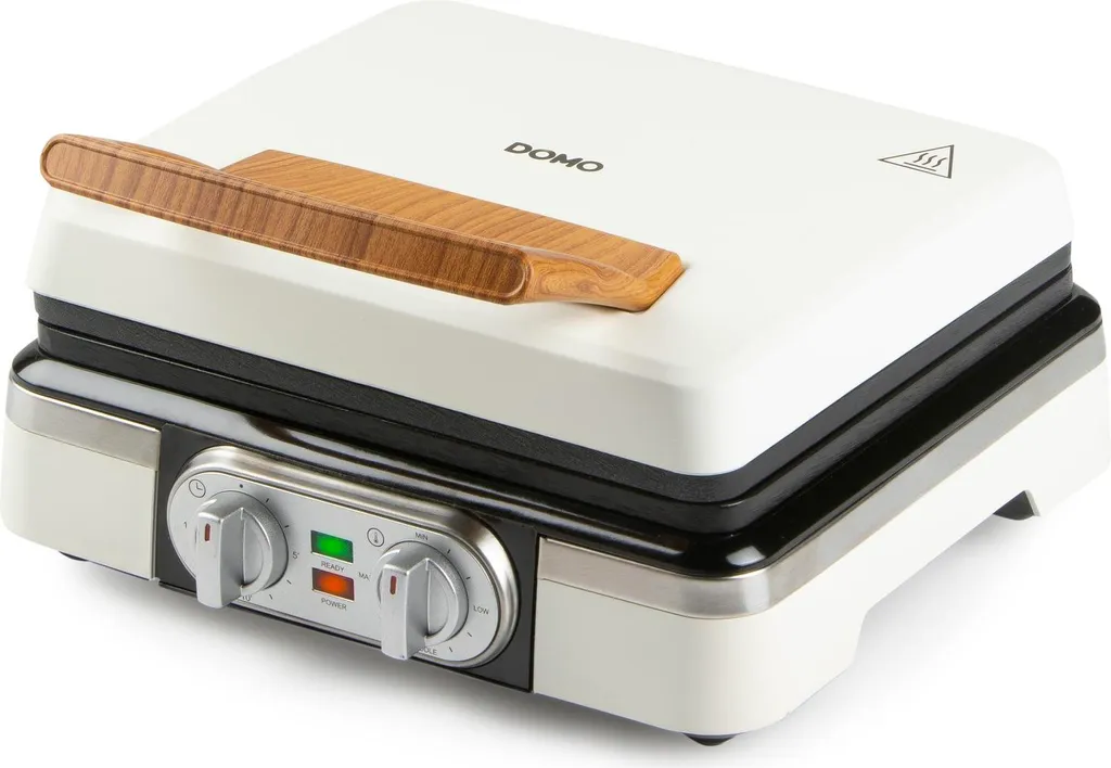 Macchina per waffle 4x7 con termostato e timer - bianco - DOMO DO9280W