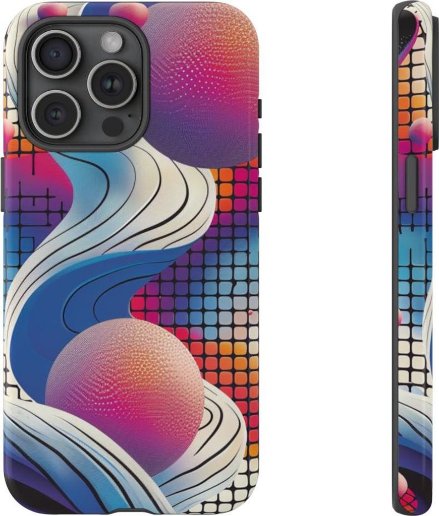 Farbenfrohes abstraktes Geometrie-Design – Hülle Kompatibel mit iPhone 15 Pro Max