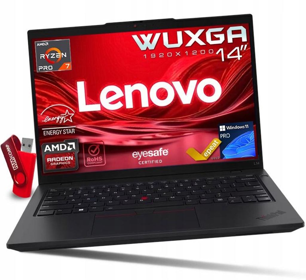 Laptop Lenovo ThinkPad L14 G6 Ryzen 7 PRO 64GB 1TB SSD WUXGA IPS BIZNESOWY