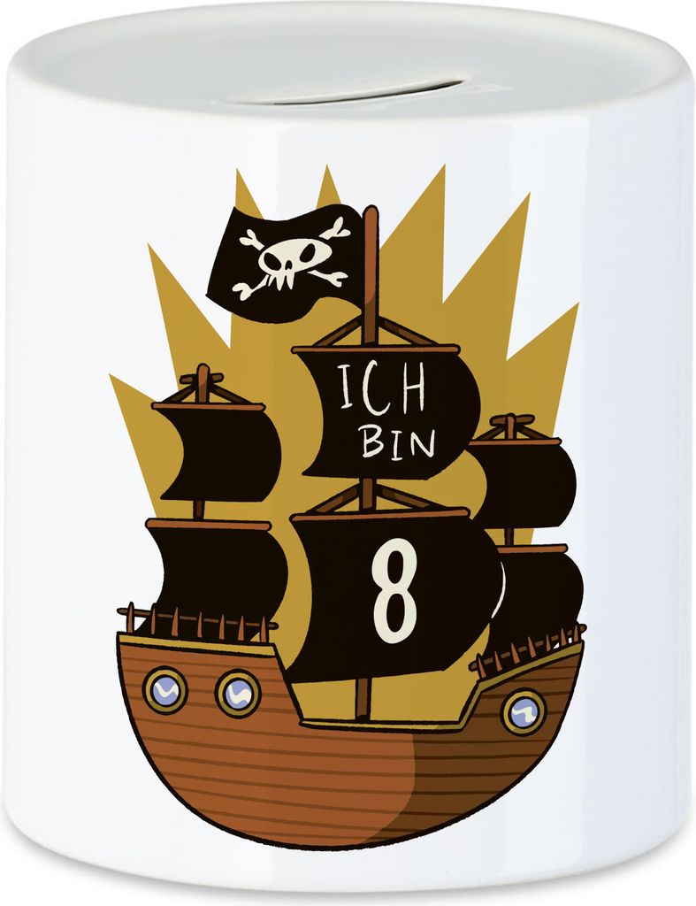 Geburtstag 8 Jahre Spardose 8 Jahre 8. Geburtstag Piraten Pirat Motto