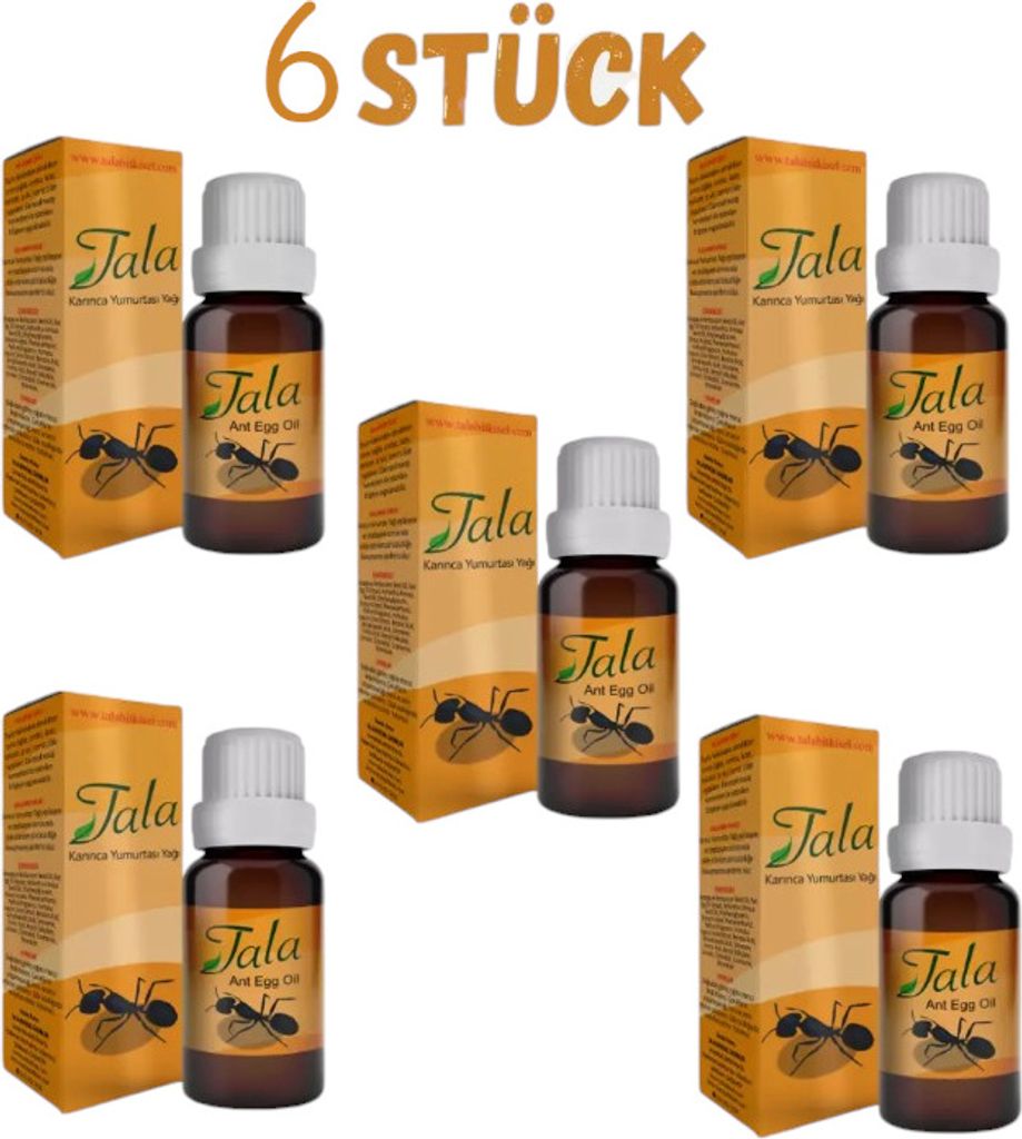 Tala Ameiseneiöl 6er Pack, Karınca yumurtası yağı - Egg oil of Ant, Aceite de huevo de hormiga, Haarentfernung gegen Haarwuchs, Tala Ant, hair...